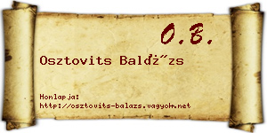 Osztovits Balázs névjegykártya