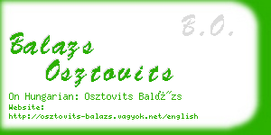 balazs osztovits business card